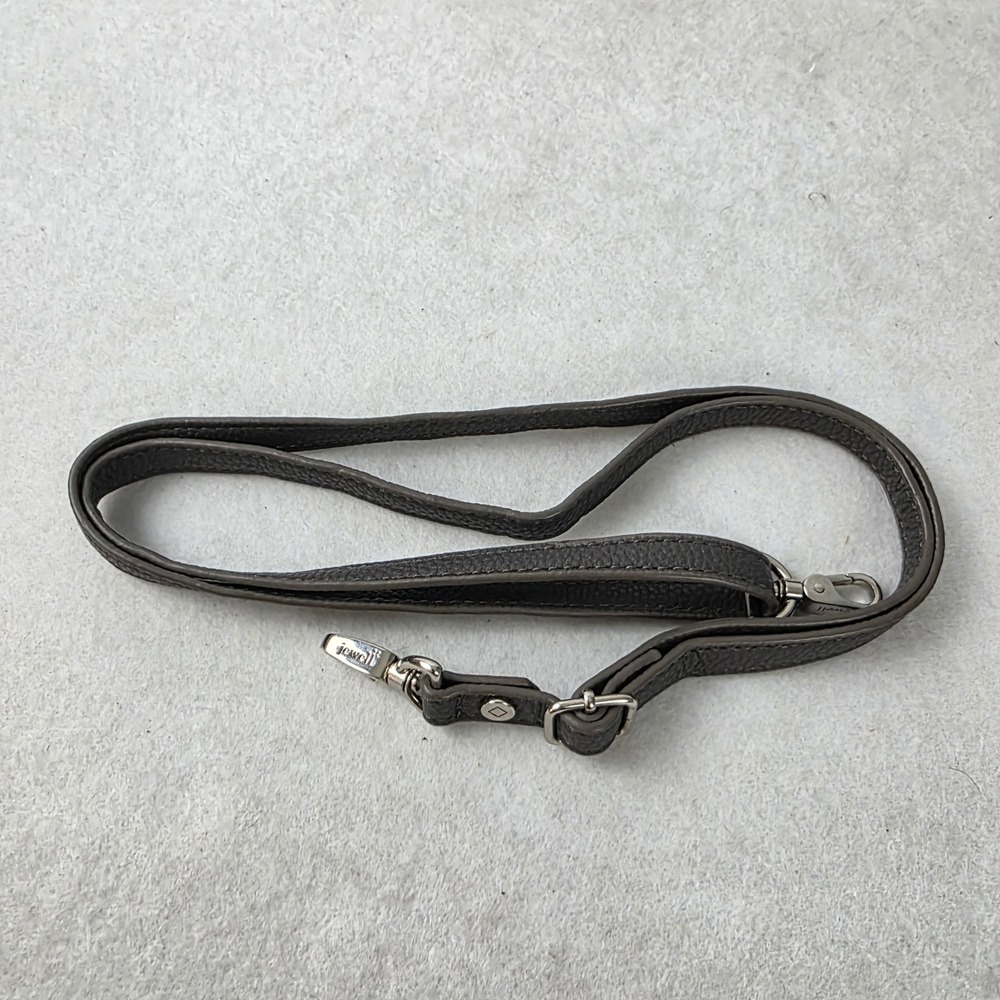 Jewell Charcoal Gray Pebbled Faux Leather Adjustable Crossbody Handbag Strap